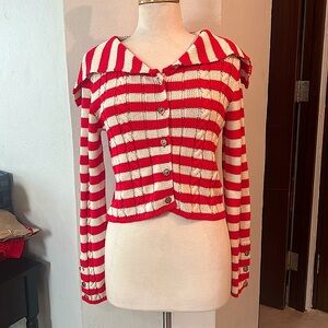 Red and white sweater